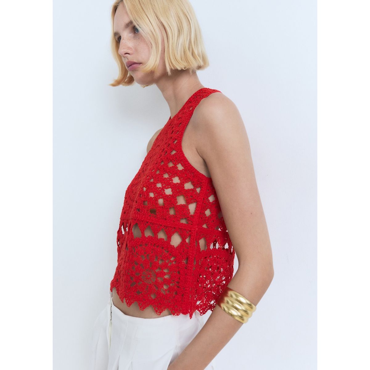 MANGO - Top Sin Mangas Mujer Mango