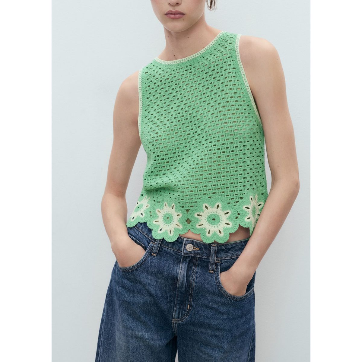 MANGO - Top Sin Mangas Mujer Mango