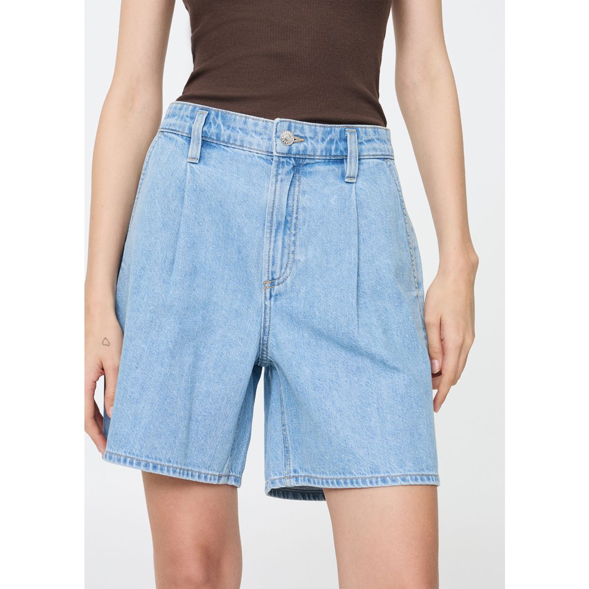 MANGO - Bermuda Tiro Medio Mujer Mango