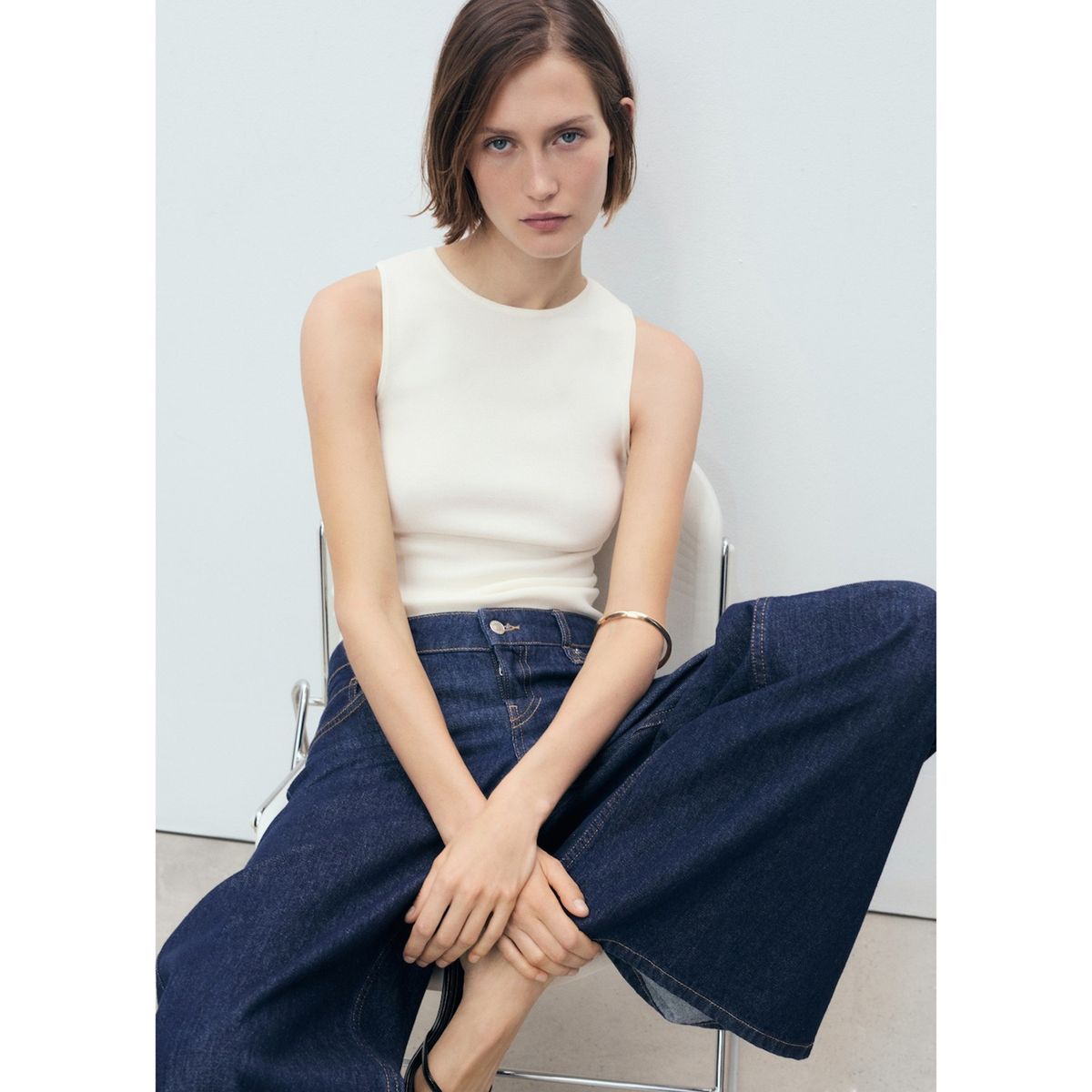 MANGO - Top Sin Mangas Mujer Mango