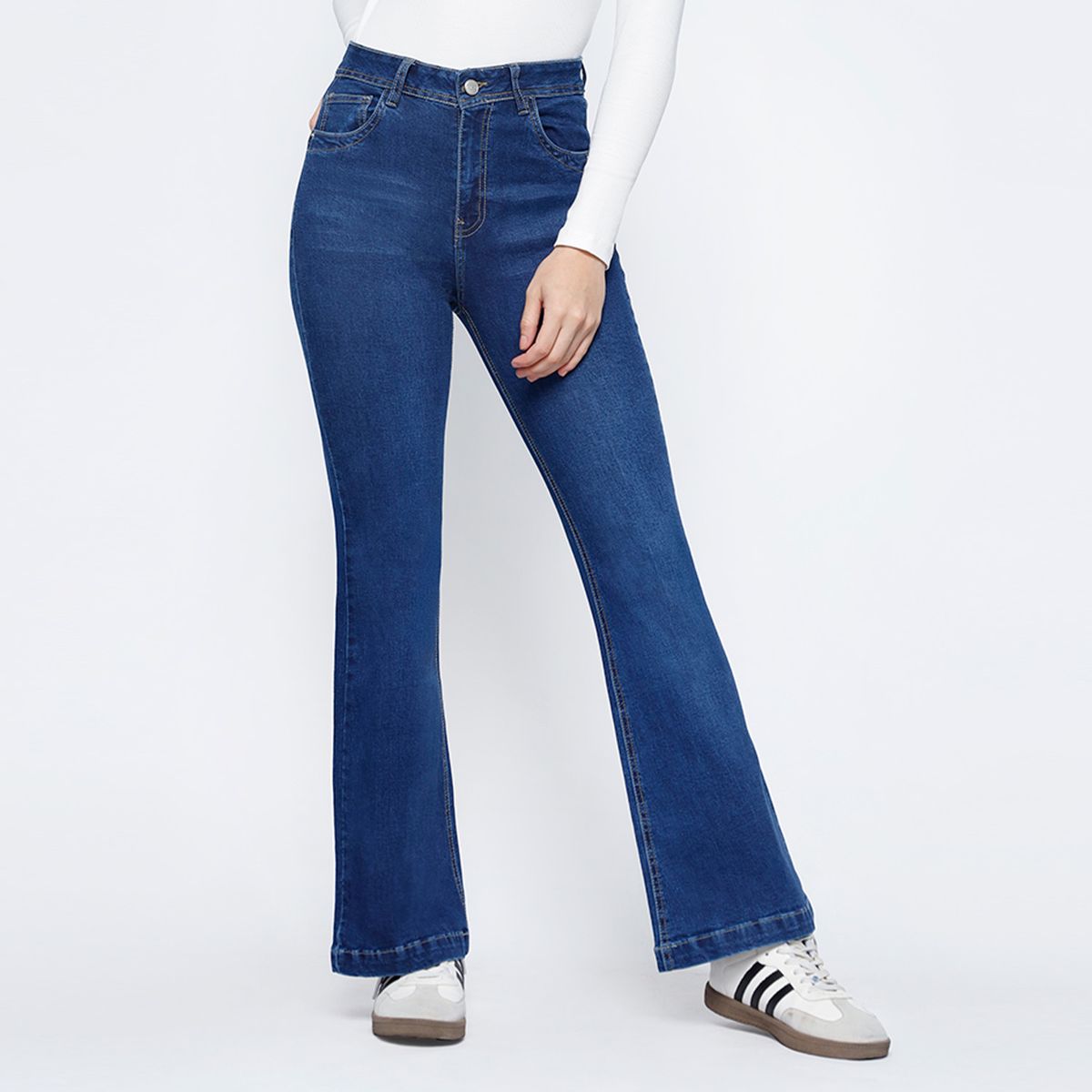 KANSAS - Jean Flare Tiro Medio Mujer Kansas