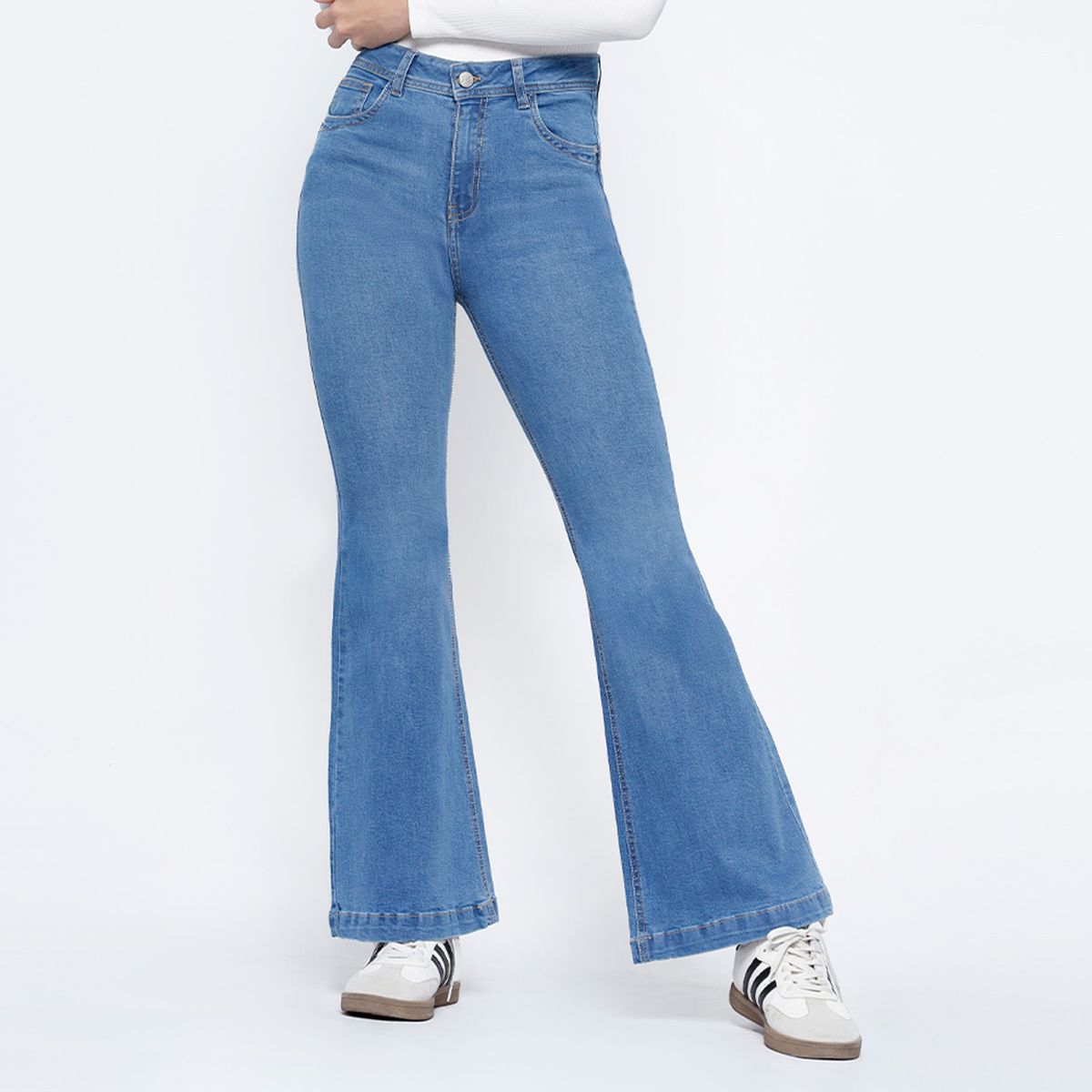 KANSAS - Jean Flare Tiro Medio Mujer Kansas