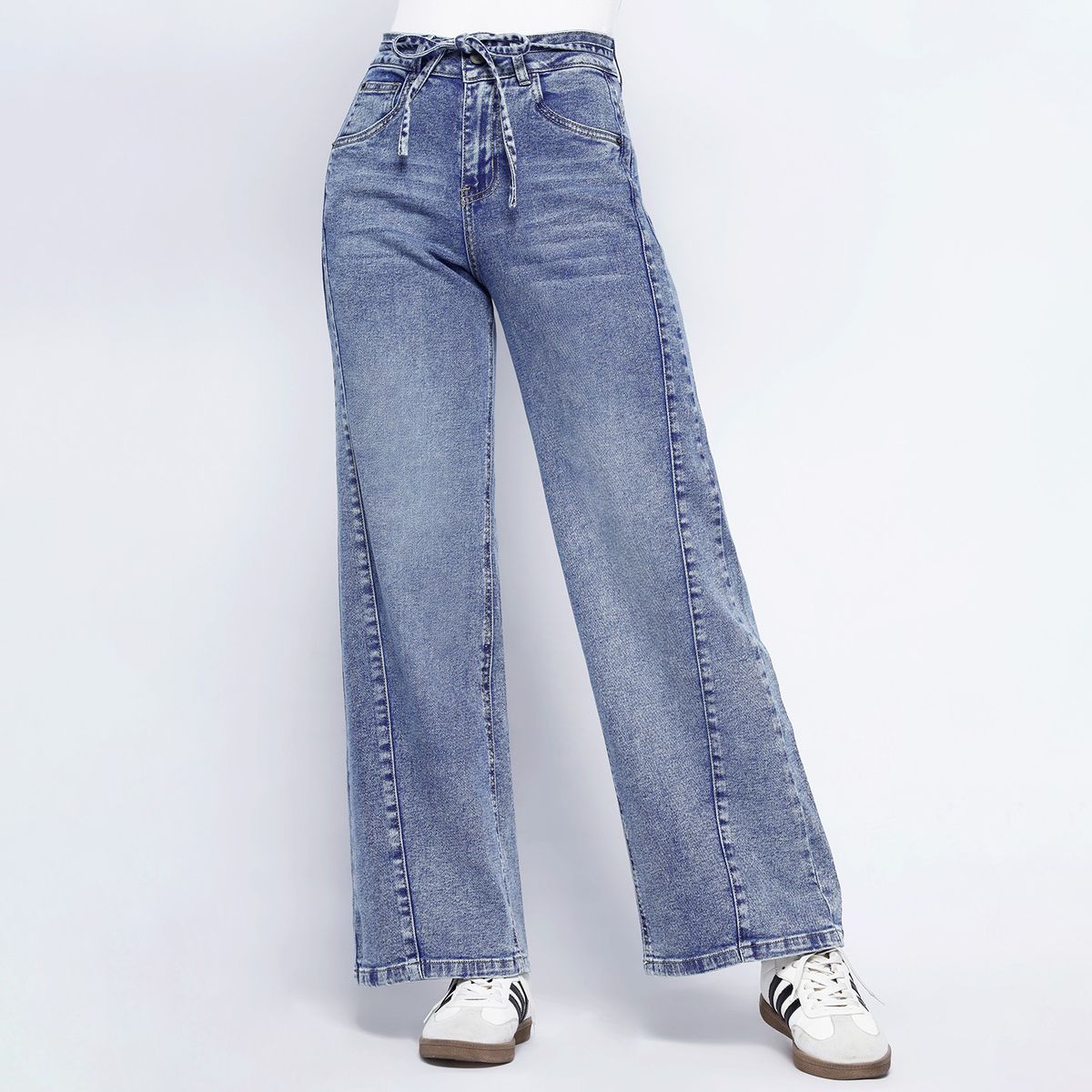 KANSAS - Jean Wide Leg Tiro Medio Mujer Kansas