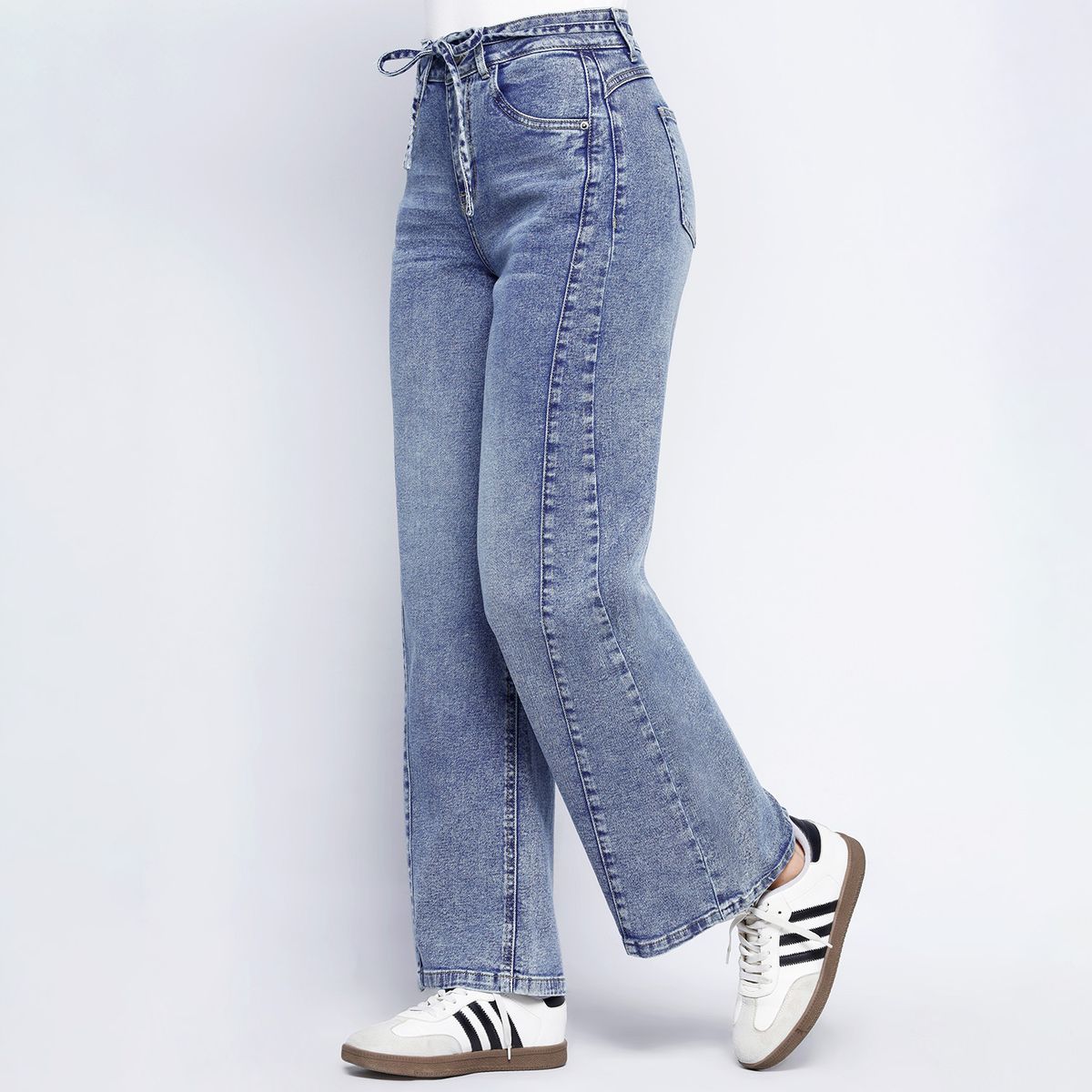 KANSAS - Jean Wide Leg Tiro Medio Mujer Kansas