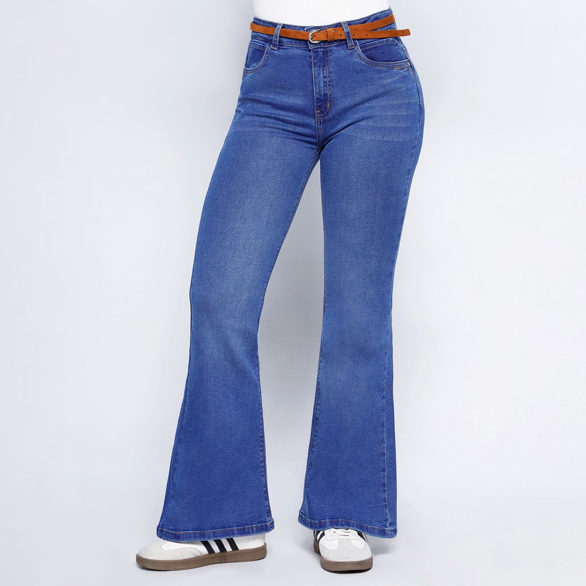 KANSAS - Jean Flare Tiro Medio Mujer Kansas