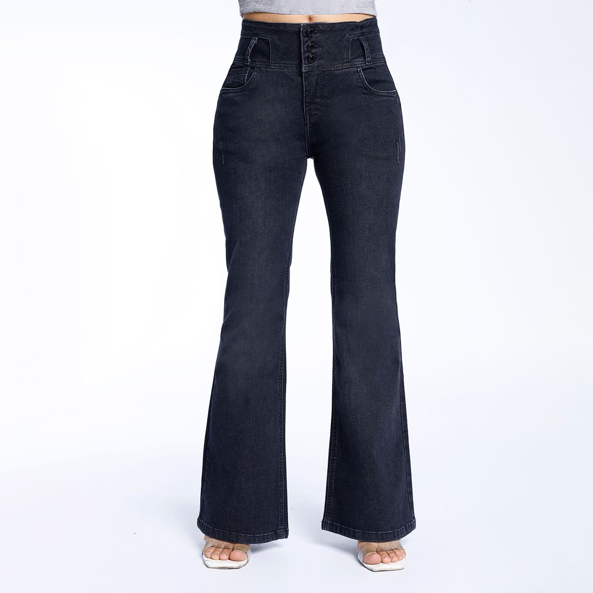 KANSAS - Jean Flare Tiro Medio Mujer Kansas