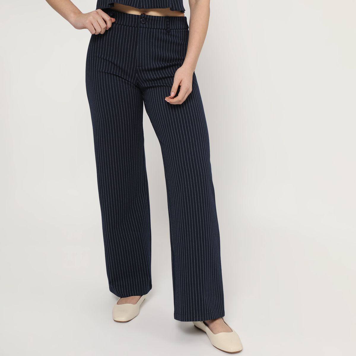 SYBILLA - Pantalón Recto Tiro Alto Mujer Sybilla