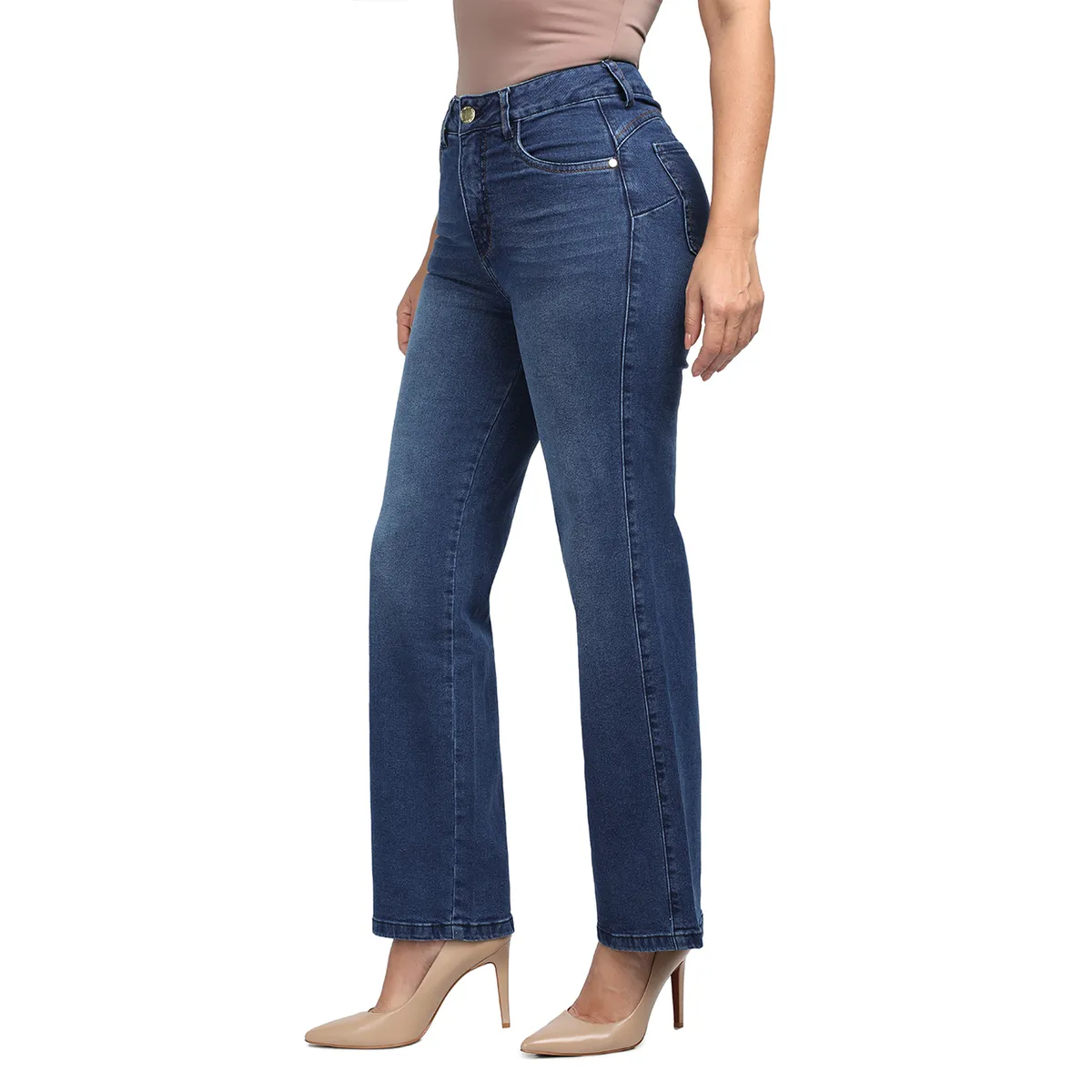 VRP BY VIVIANA RIVAS PLATA - Jean Straight Tiro Medio Mujer Vrp By Viviana Rivas Plata