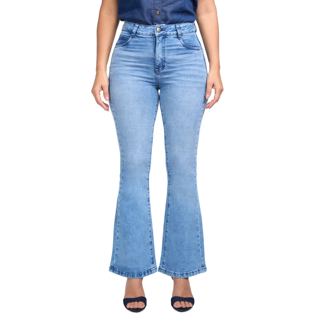 VRP BY VIVIANA RIVAS PLATA - Jean Flare Tiro Alto Mujer VRP By Viviana Rivas Plata