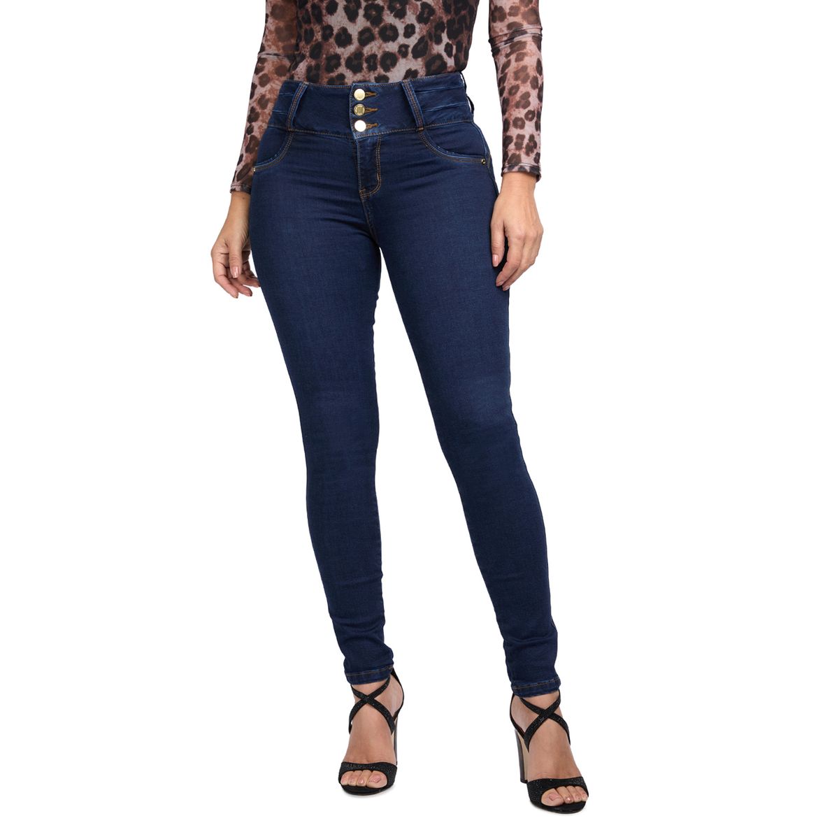 VRP BY VIVIANA RIVAS PLATA - Jean Skinny Tiro Alto Mujer Vrp By Viviana Rivas Plata