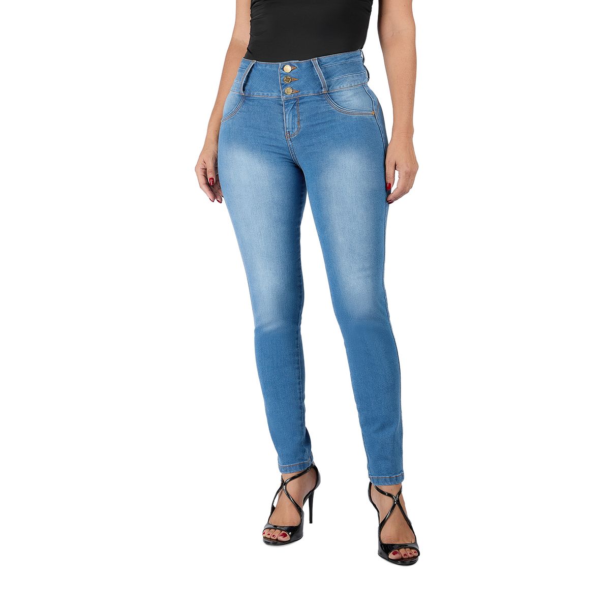 VRP BY VIVIANA RIVAS PLATA - Jean Skinny Tiro Alto Mujer Vrp By Viviana Rivas Plata