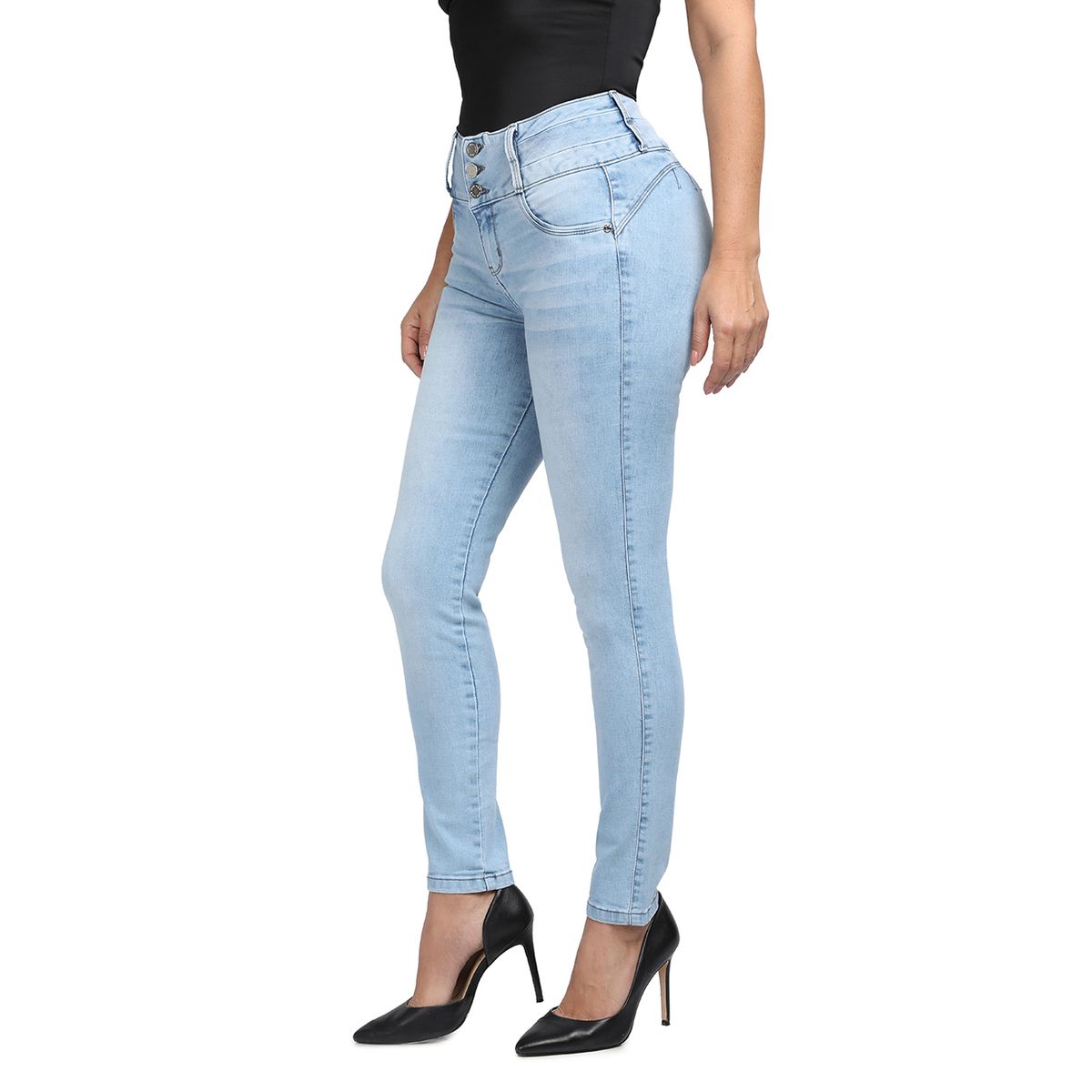 VRP BY VIVIANA RIVAS PLATA - Jean Skinny Tiro Alto Mujer Vrp By Viviana Rivas Plata