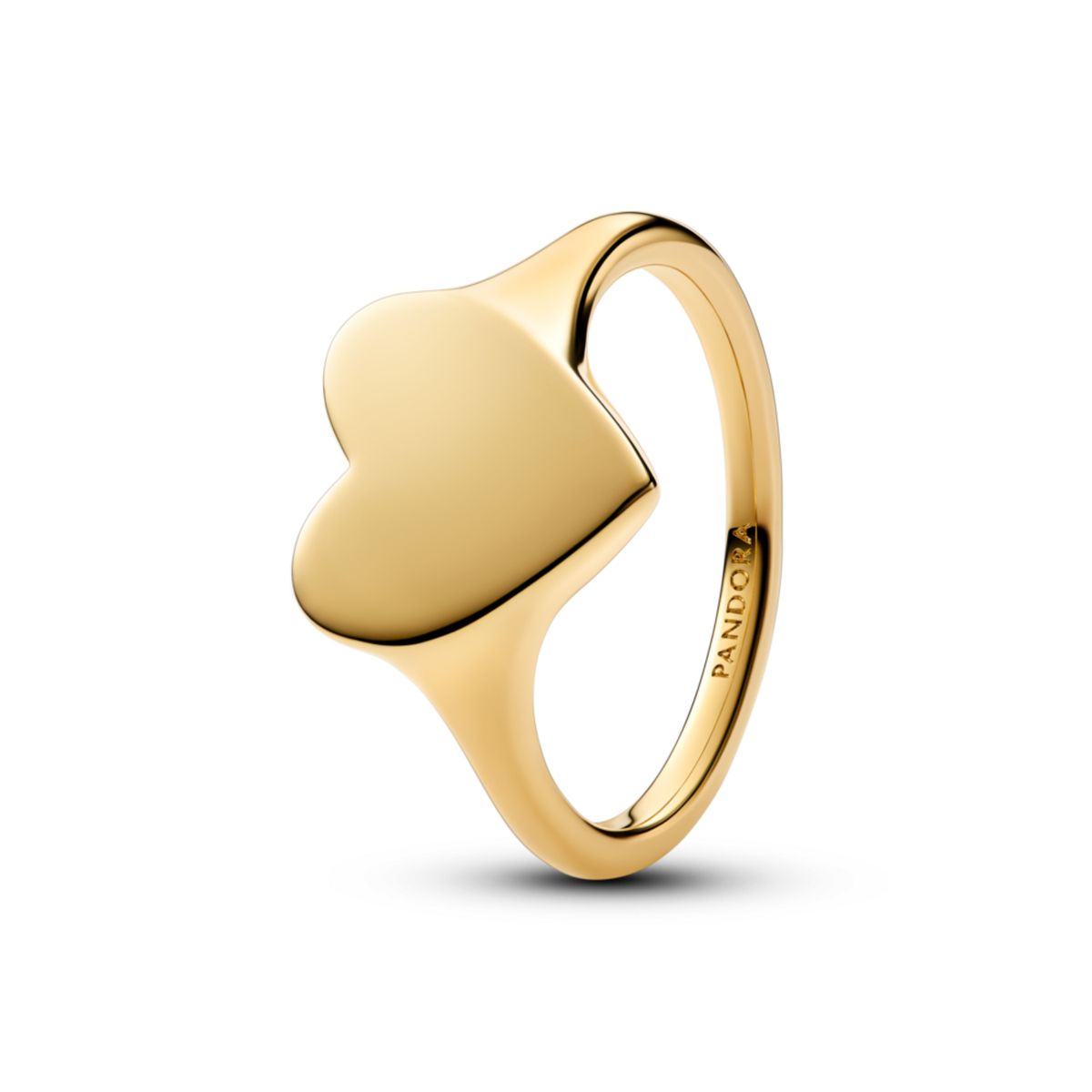 PANDORA - Anillo Corazón Grabable Dorado