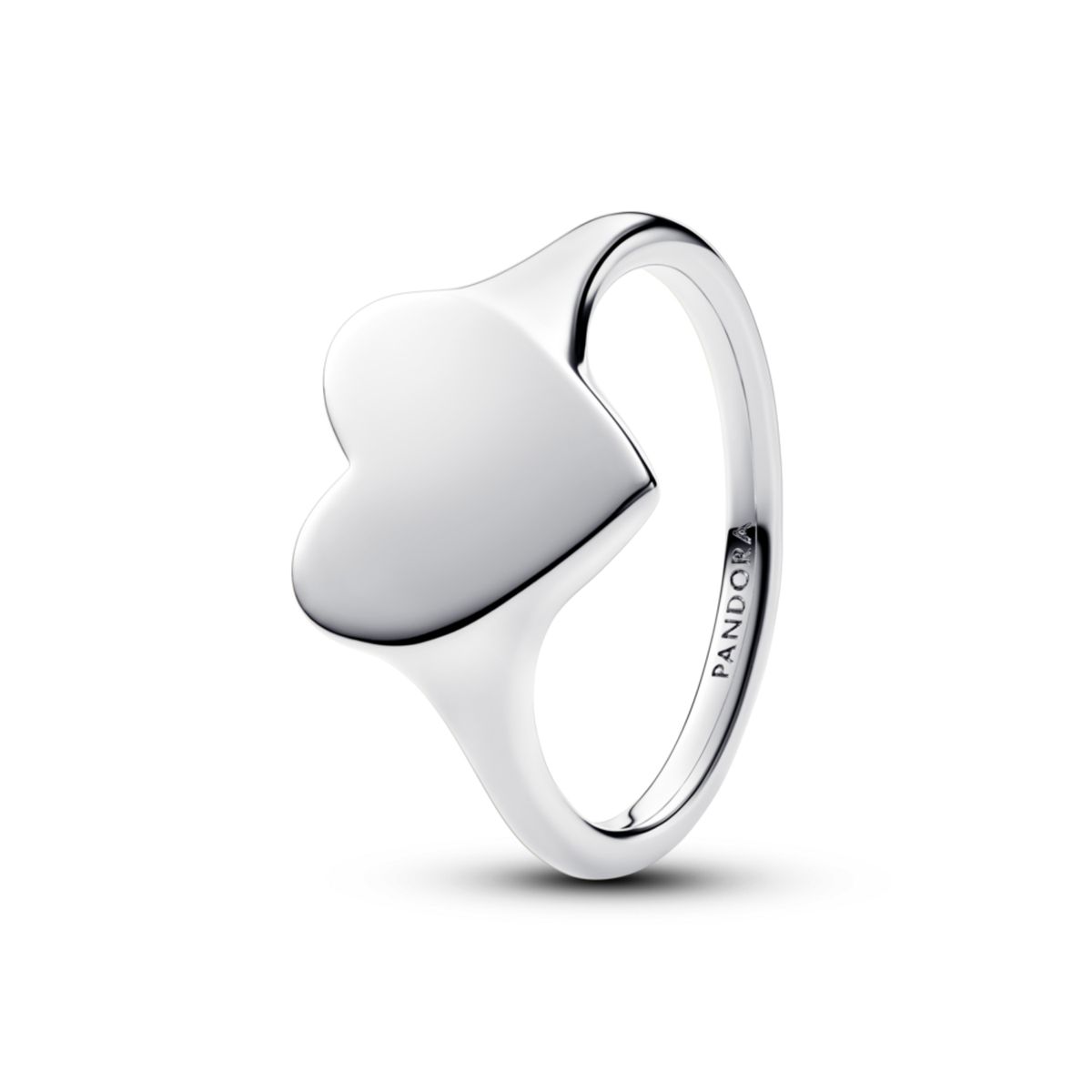 PANDORA - Anillo Corazón Grabable Plateado