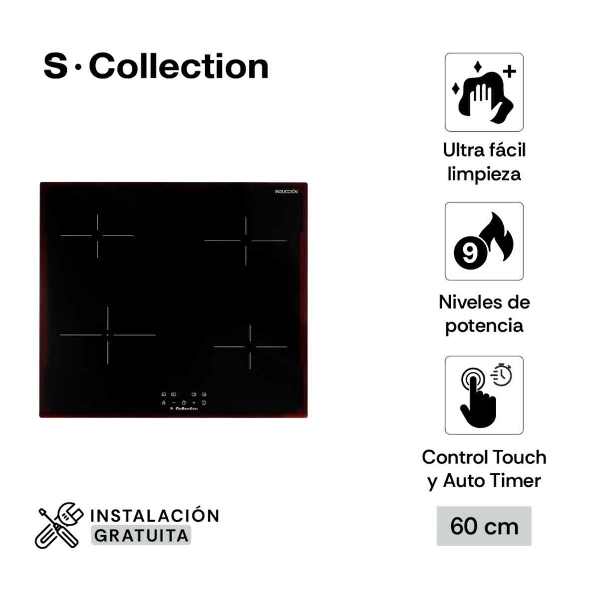 SCOLLECTION - Encimera Scollection Inducción Pure Ceran 60 Cm