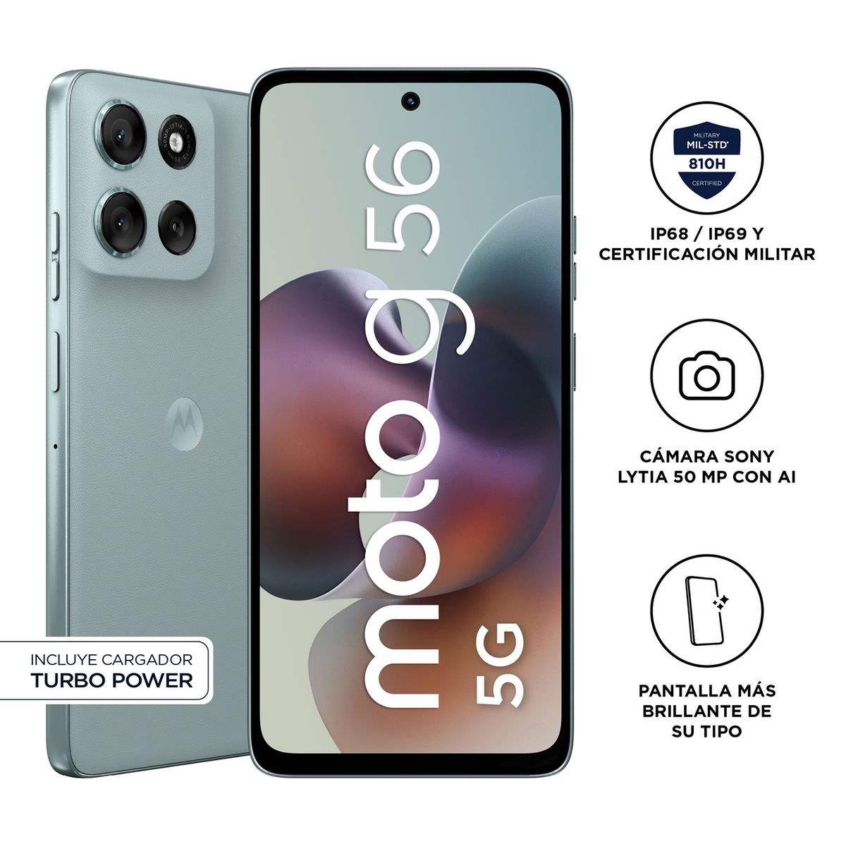 MOTOROLA - Celular Moto G56 Gris 8gb + 256gb