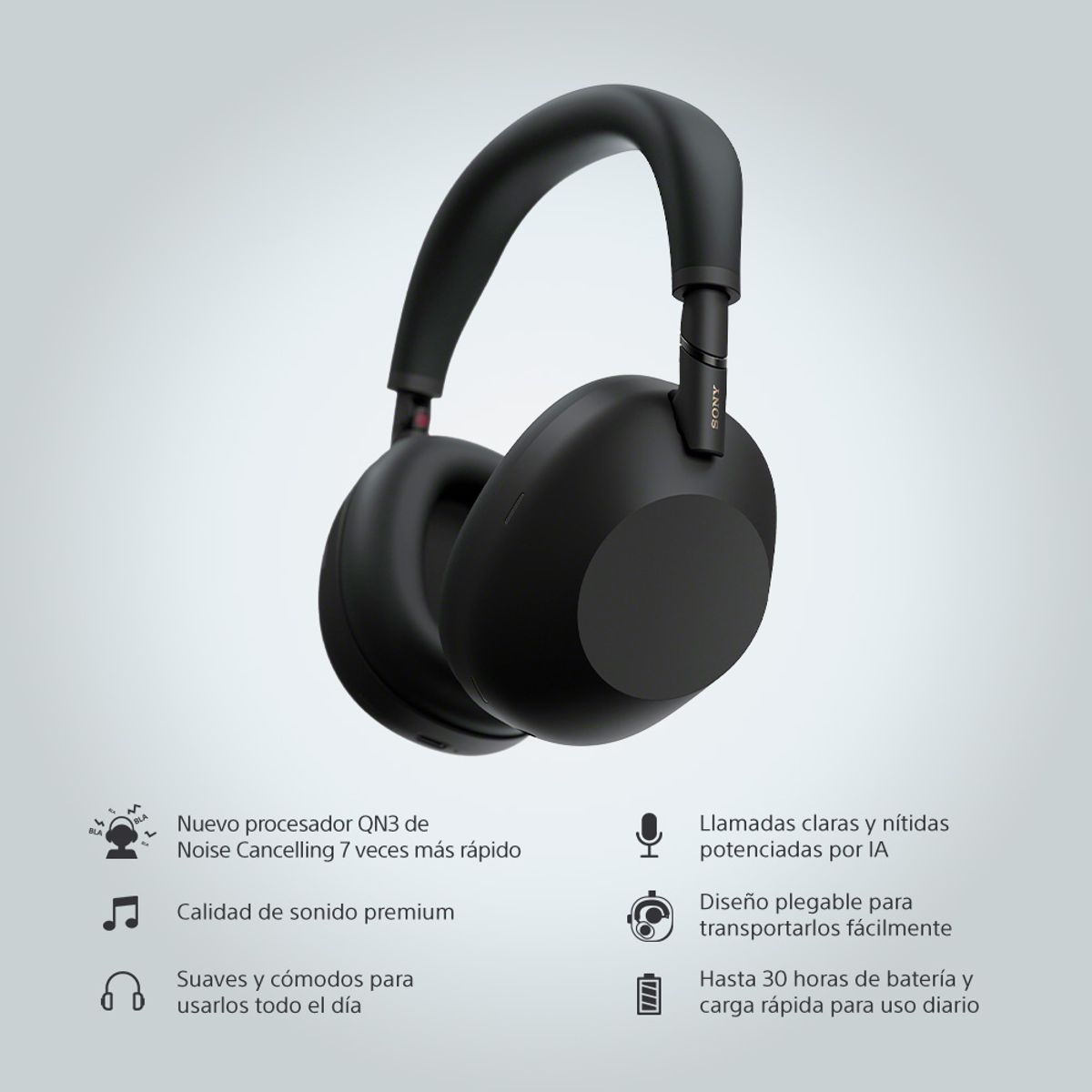 SONY - Audífonos Bluetooth SONY con Noise Cancelling WH-1000XM6