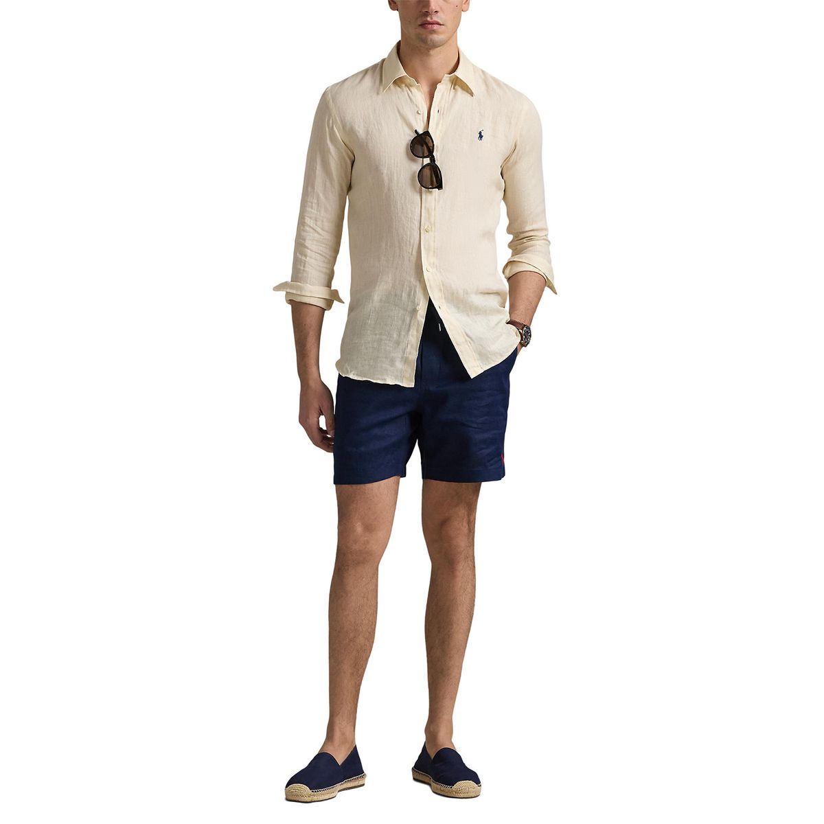 POLO RALPH LAUREN - Camisa 100% Lino Casual Polo Ralph Lauren