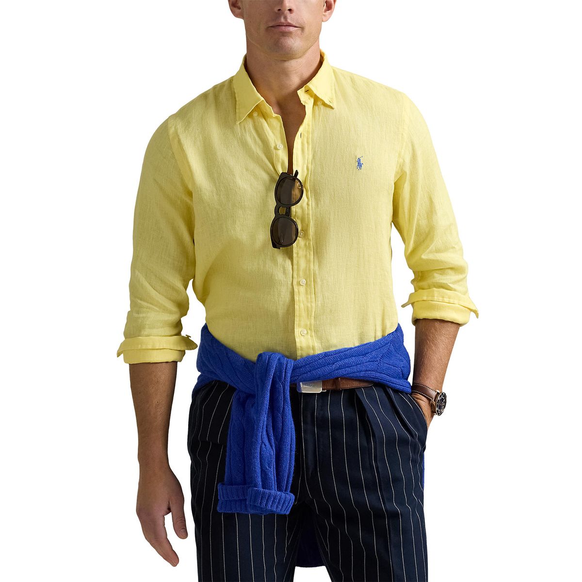 POLO RALPH LAUREN - Camisa 100% Lino Casual Polo Ralph Lauren