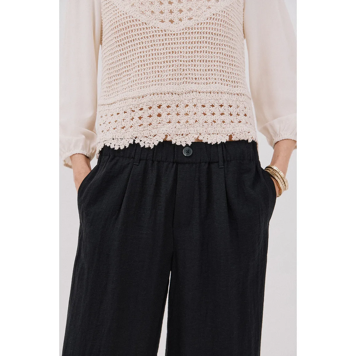 CORTEFIEL - Pantalón Fluido Mujer Cortefiel