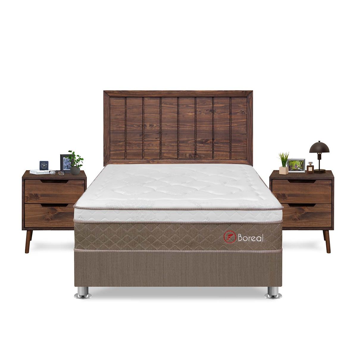 FORLI - Dormitorio Boreal Cabecera Catania 2 Plz Marron + 2 Veladores Catania