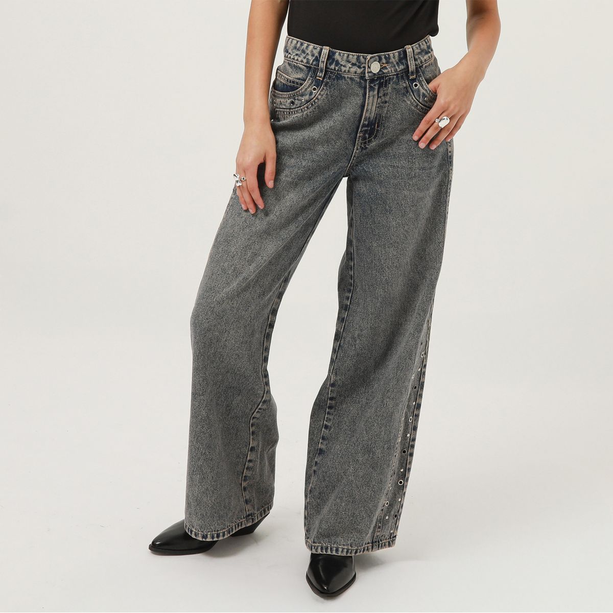 DENIMLAB - Jean Baggy Tiro Medio Mujer Denimlab
