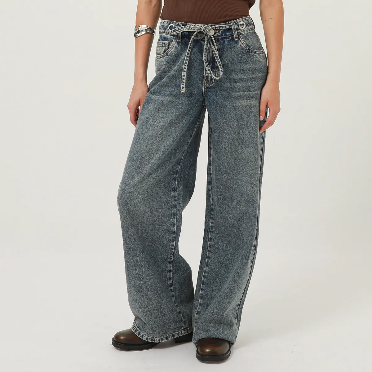 DENIMLAB - Jean Baggy Tiro Medio Mujer Denimlab