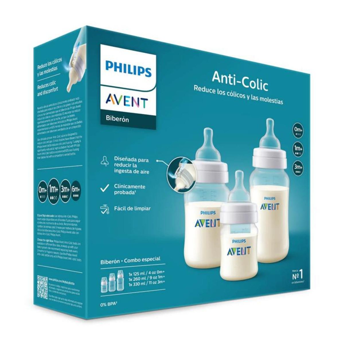 PHILIPS AVENT - Set Anticolic Triple Pack Transparente Avent