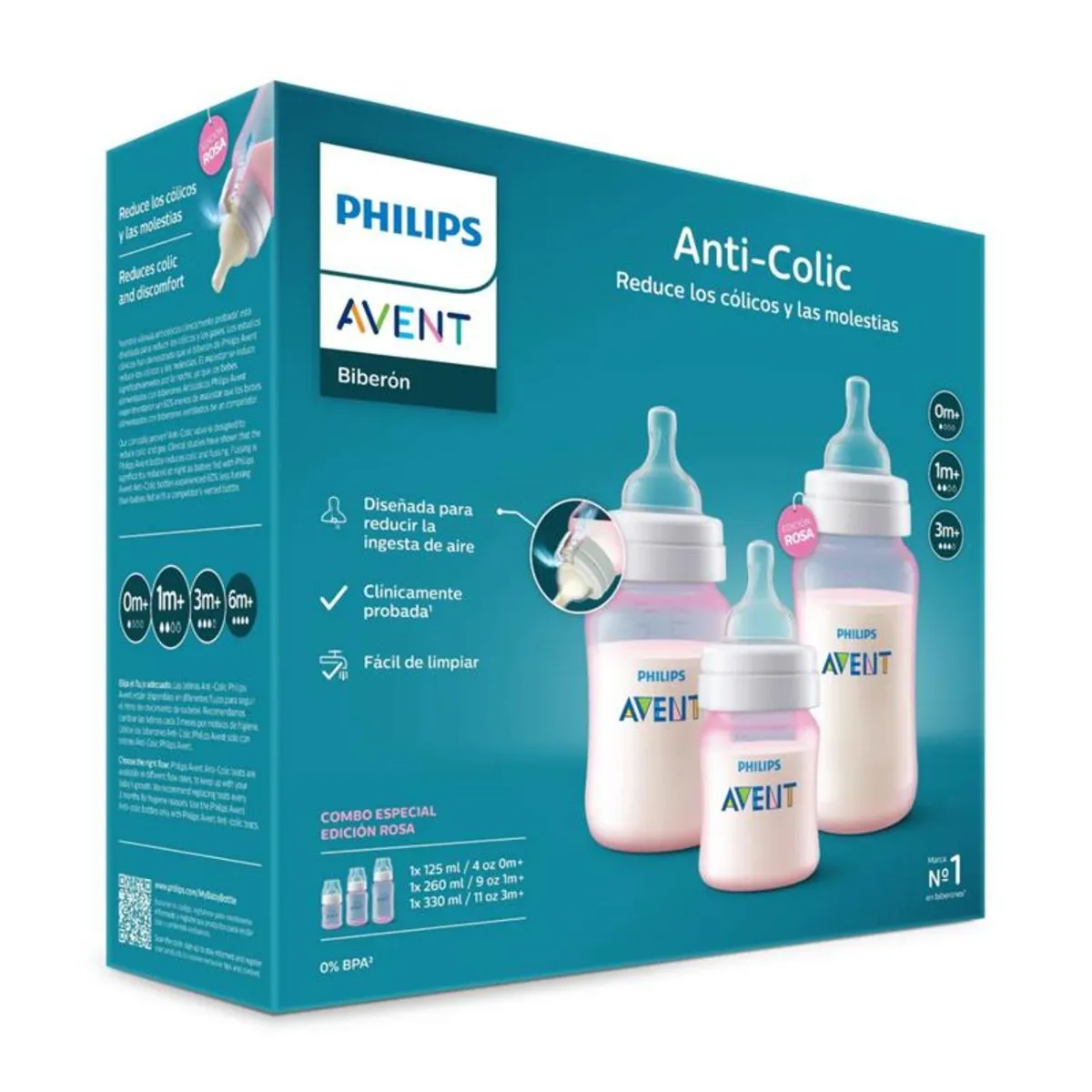 PHILIPS AVENT - Set Anticolic Triple Pack Rosado Phillips Avent