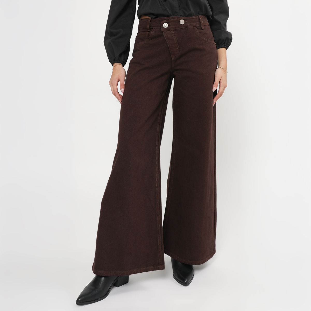 SYBILLA - Jean Wide Leg Tiro Medio Mujer Sybilla