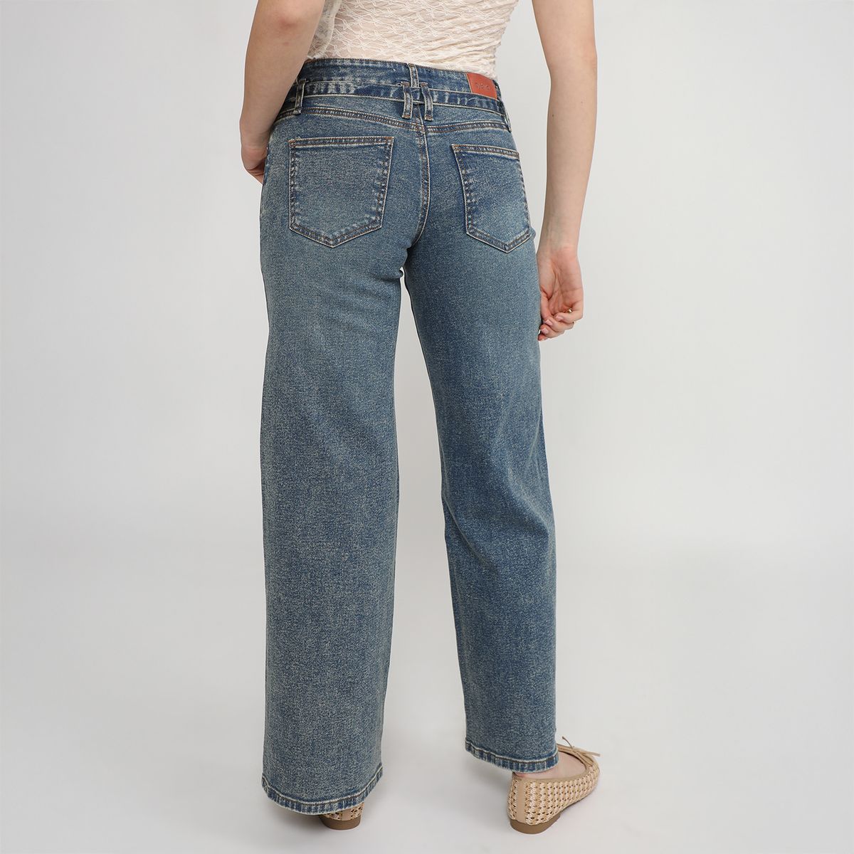 SYBILLA - Jean Wide Leg Tiro Medio Mujer Sybilla