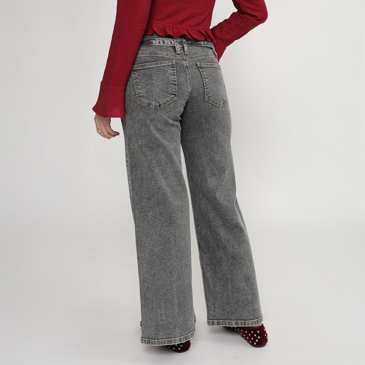 SYBILLA - Jean Wide Leg Tiro Medio Mujer Sybilla