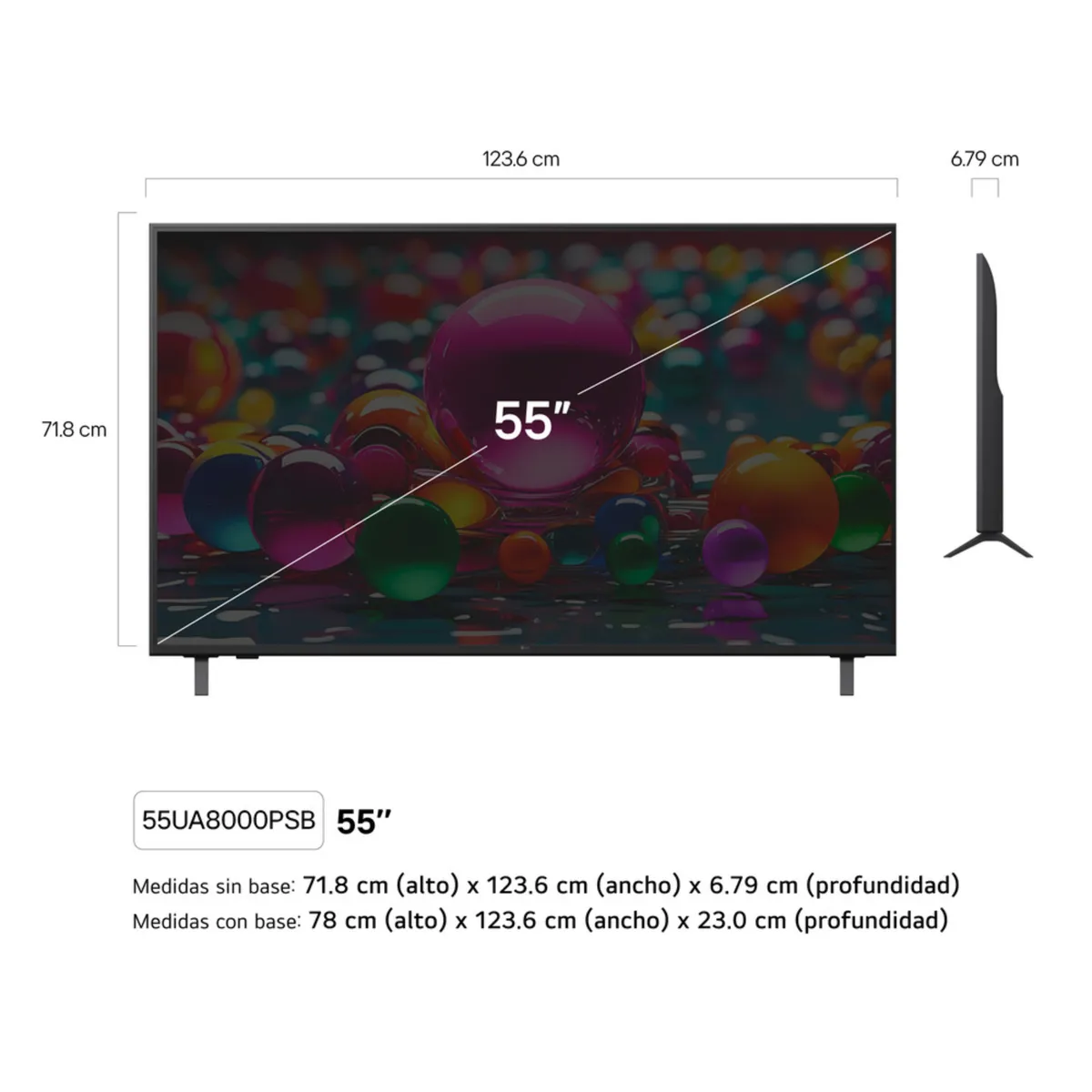 LG - Televisor LG 55" UHD 4k ThinQ AI 55UA8000PSB Smart TV