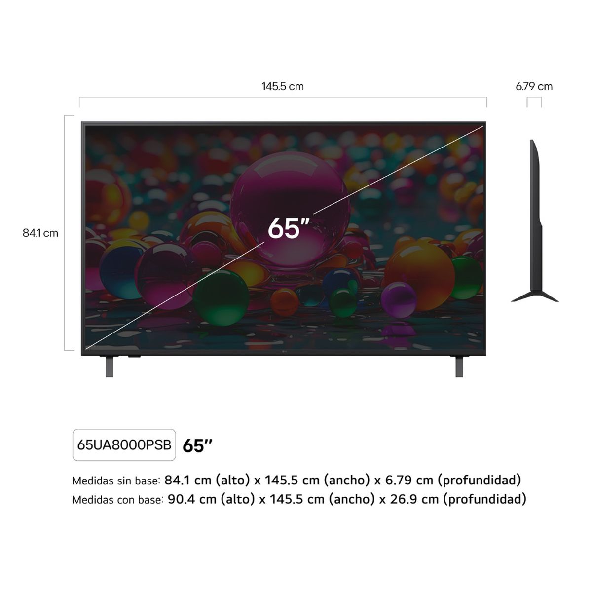 LG - TELEVISOR LG 65" UHD 4K THINQ AI 65UA8000PSB SMART TV (2025)