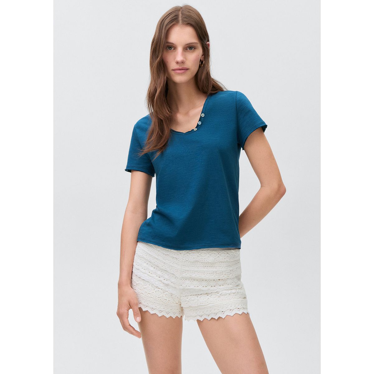 MANGO TEEN - Polo Manga Corta Mujer Mango Teen