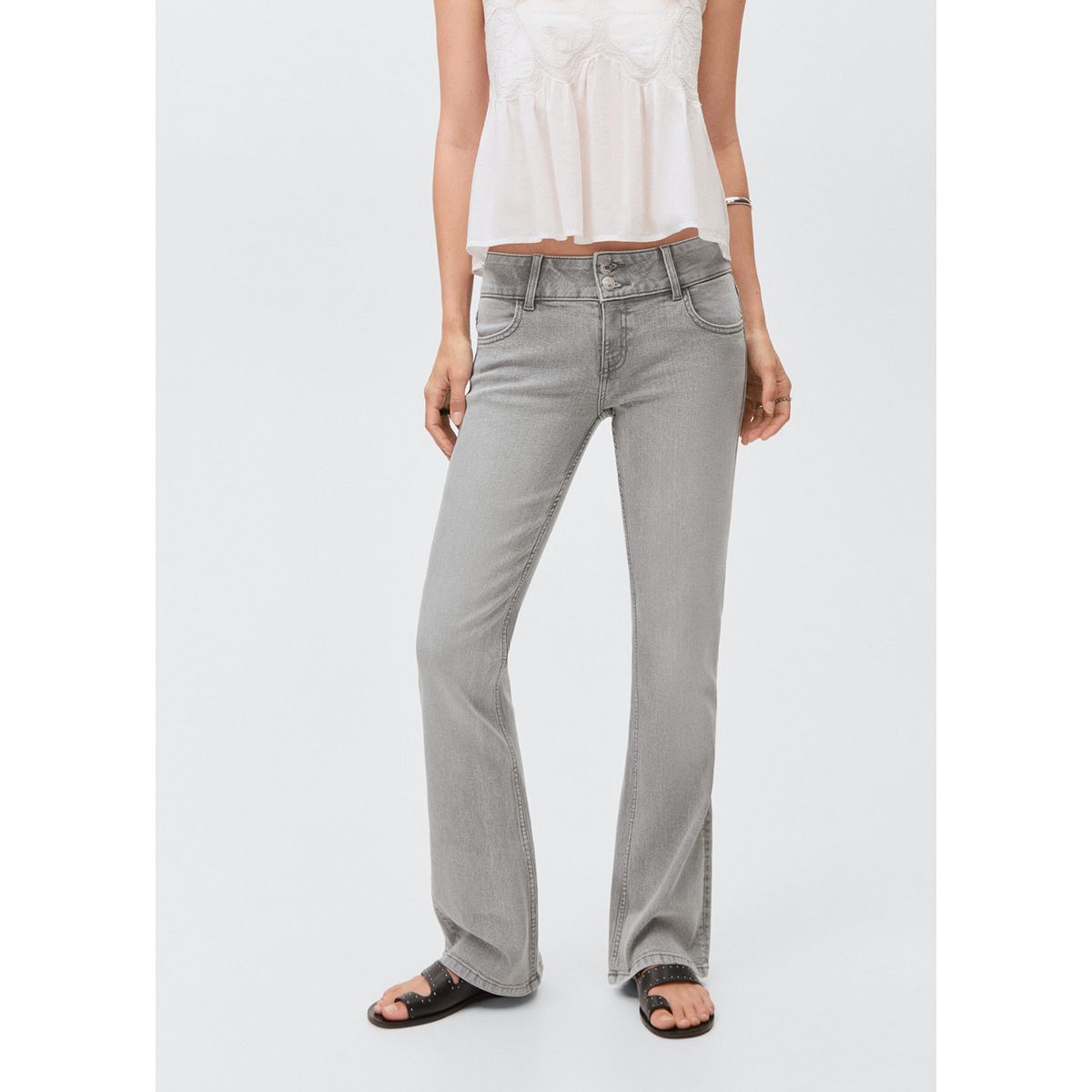 MANGO TEEN - Jean Flare Tiro Bajo Mujer Mango Teen