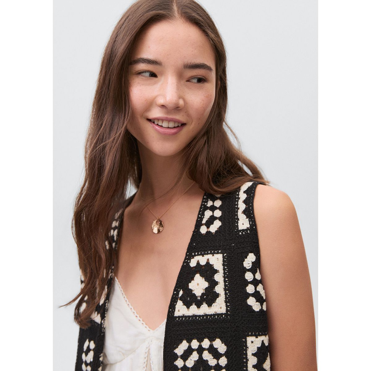 MANGO TEEN - Chaleco Tejido Mujer Mango Teen