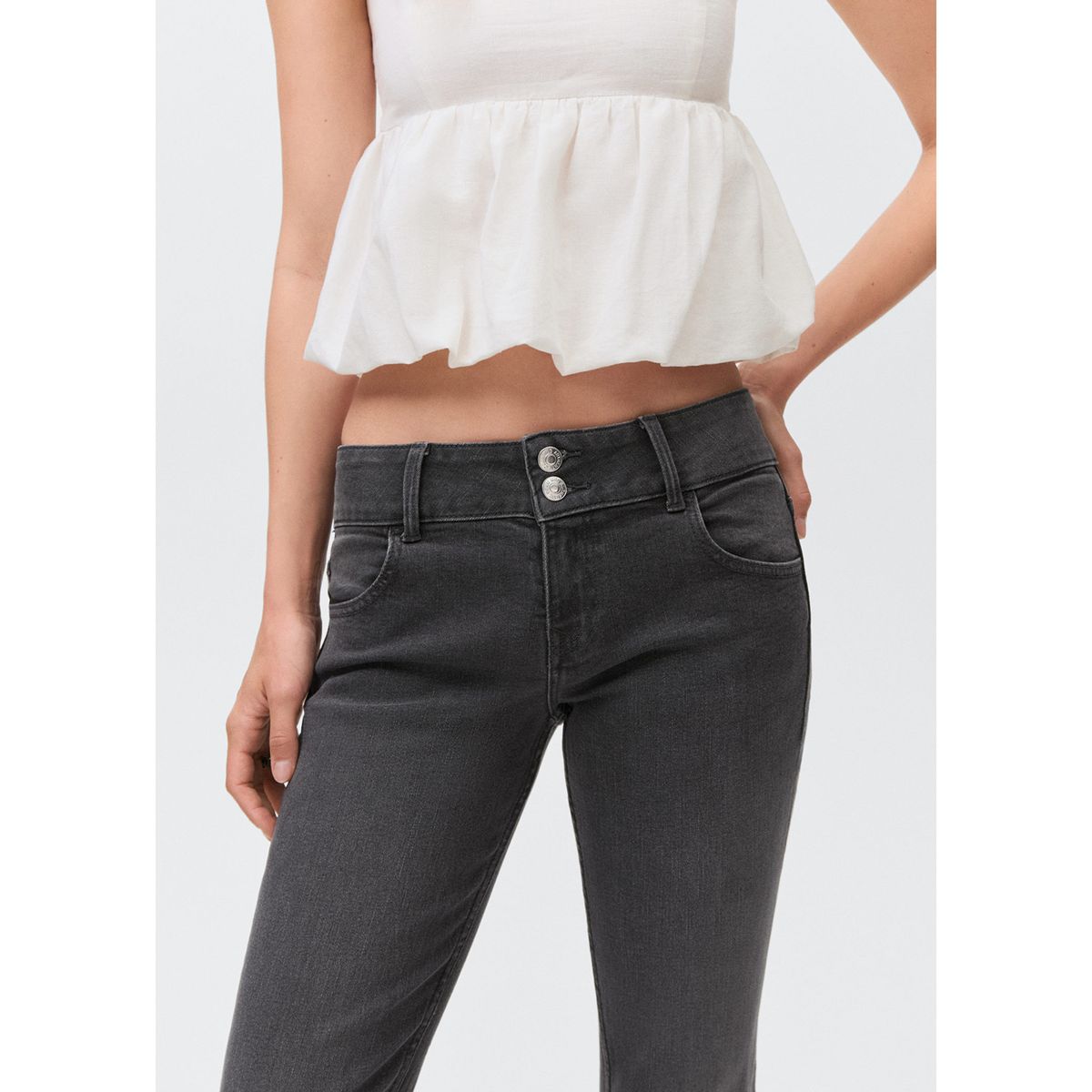 MANGO TEEN - Jean Flare Tiro Bajo Mujer Mango Teen