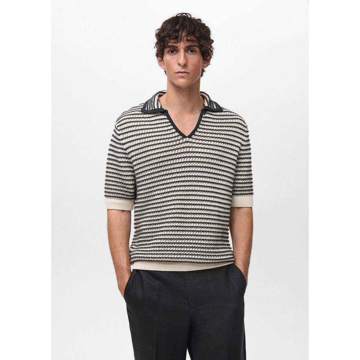 MANGO - Polo 100% Algodón Casual Hombre Man