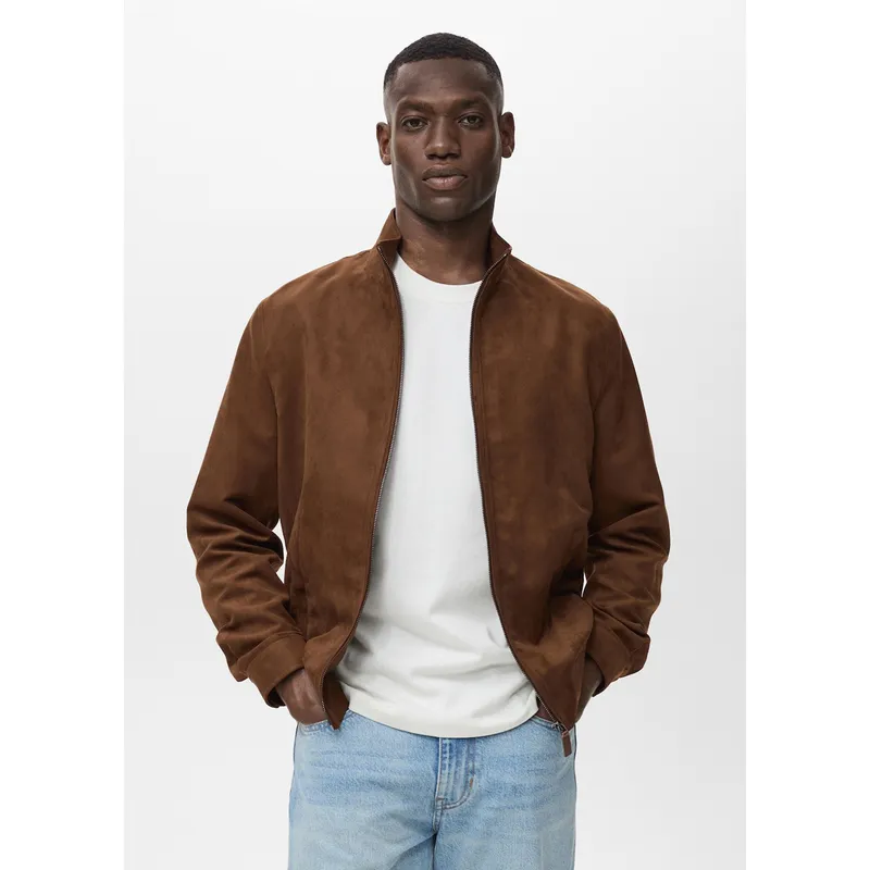 MANGO - Casaca Piel Casual Hombre Man