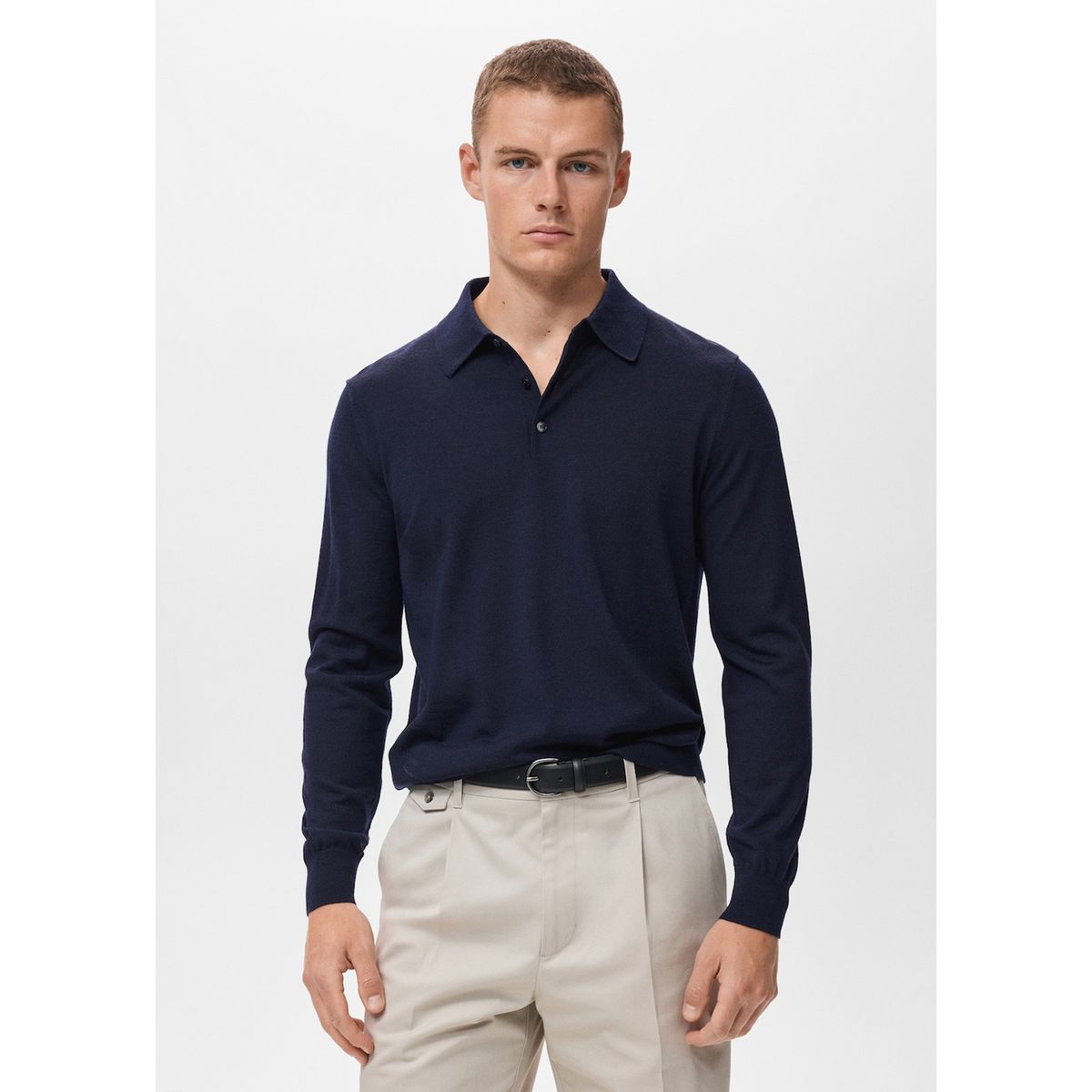 MANGO - Polo Manga Larga Hombre Mango