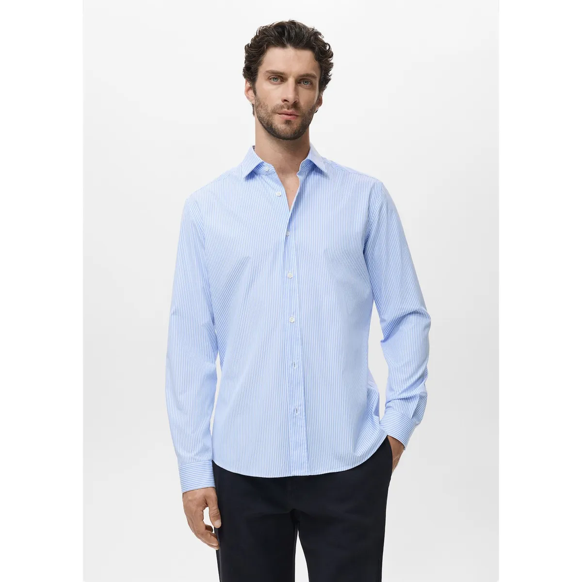 MANGO - Camisa 100% Algodón Regular Fit Hombre Man