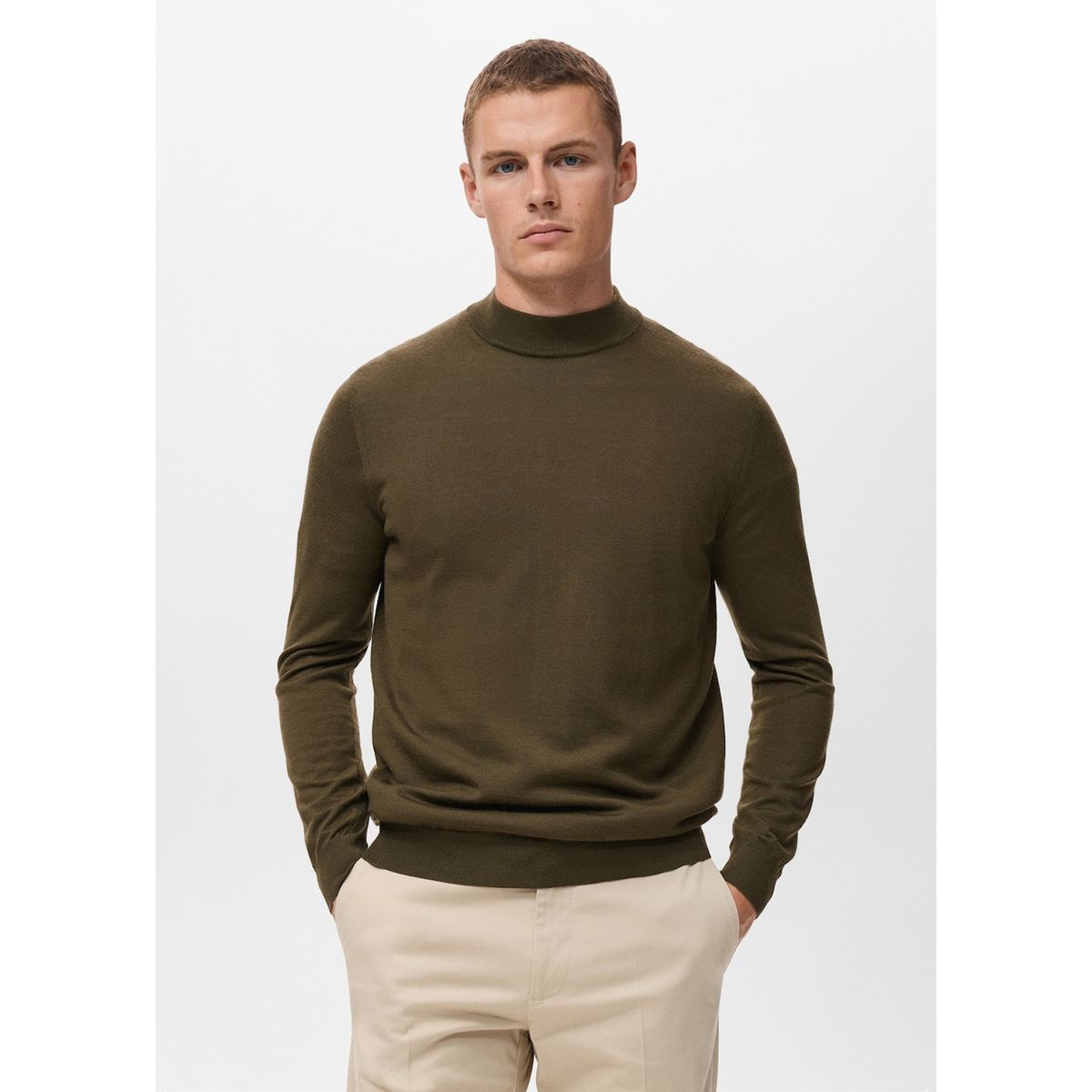 MANGO - Chompa 100% Lana Regular Fit Hombre Man