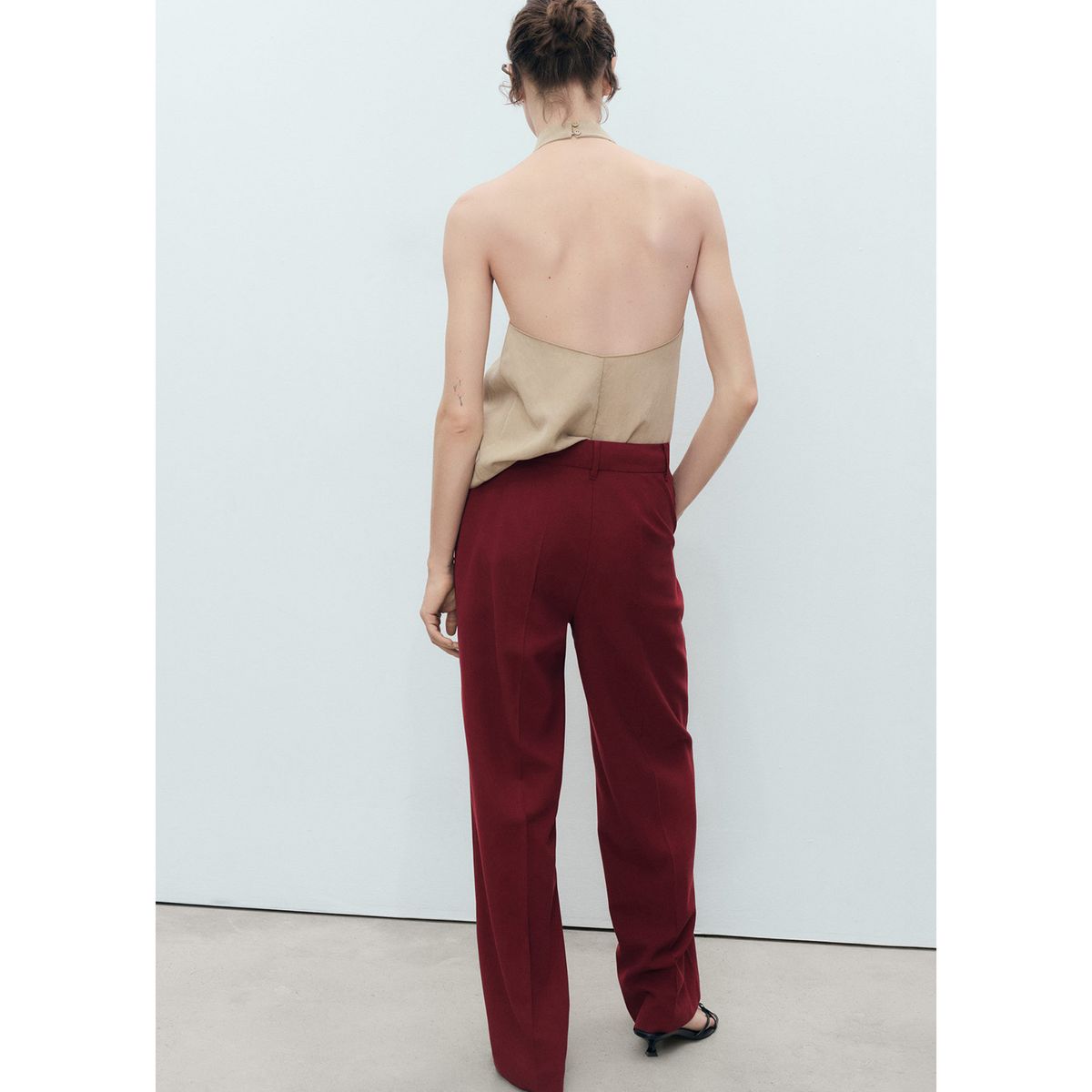 MANGO - Pantalón Straight Tiro Medio Mujer Mango