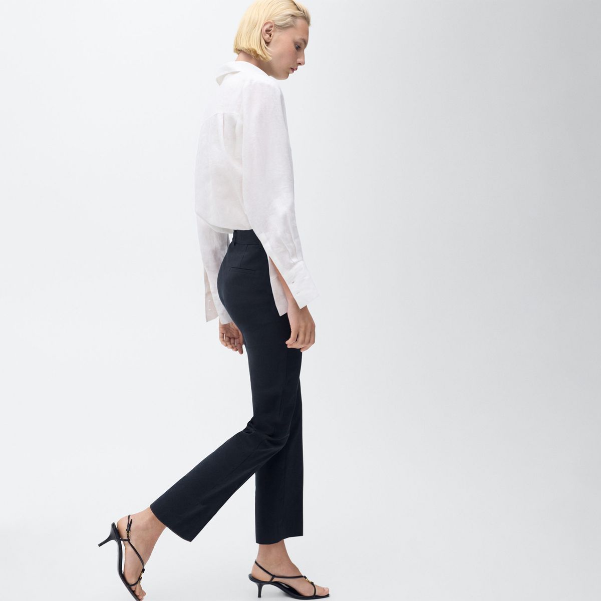 MANGO - Pantalón Straight Tiro Medio Mujer Mango