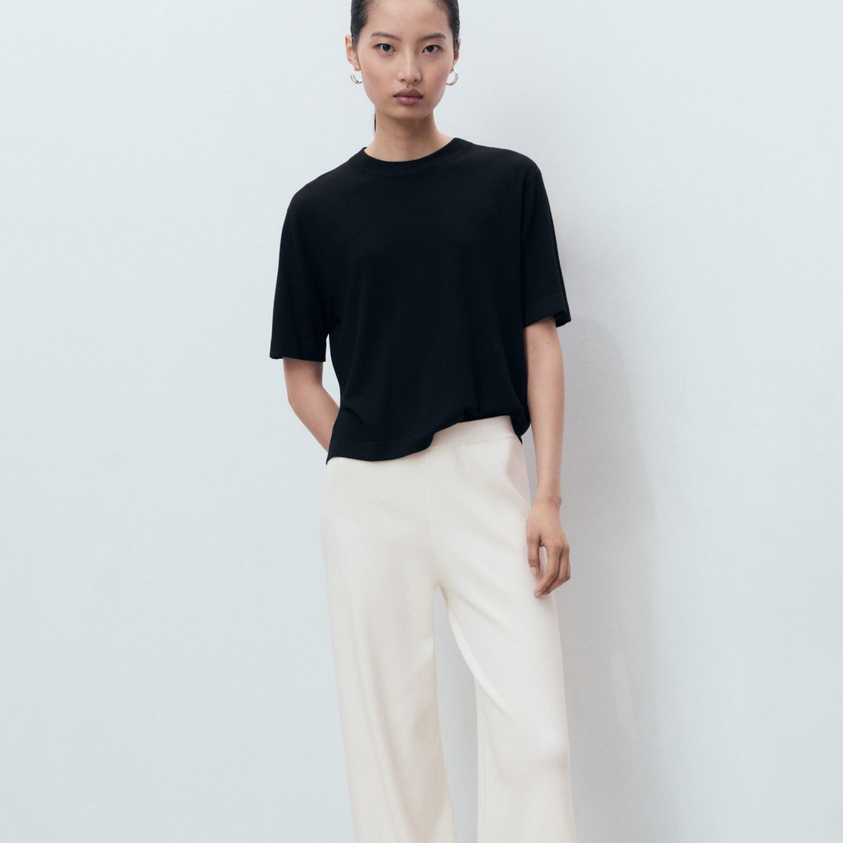 MANGO - Pantalón Straight Tiro Medio Mujer Mango