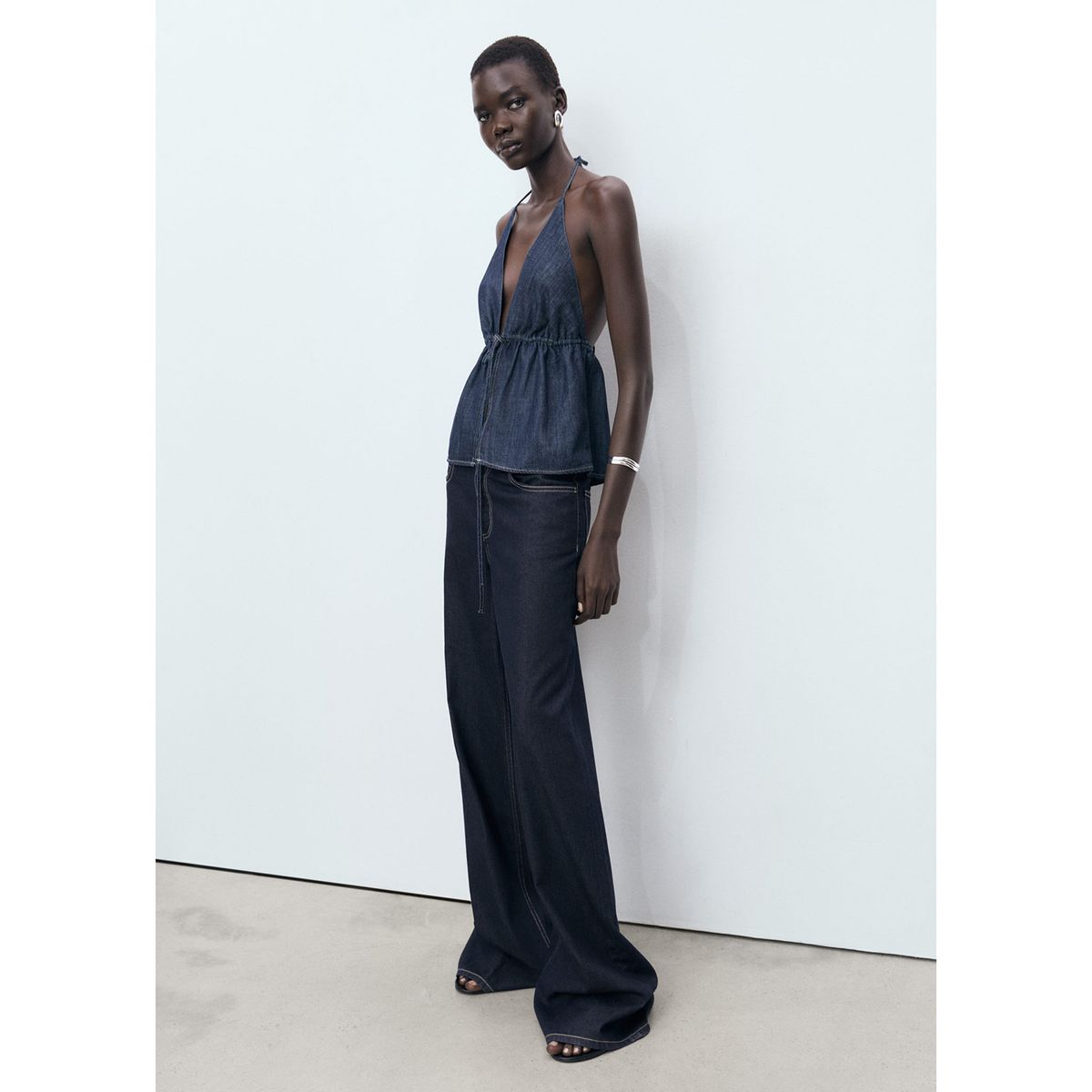 MANGO - Jean Wide Leg Tiro Bajo Mujer Mango