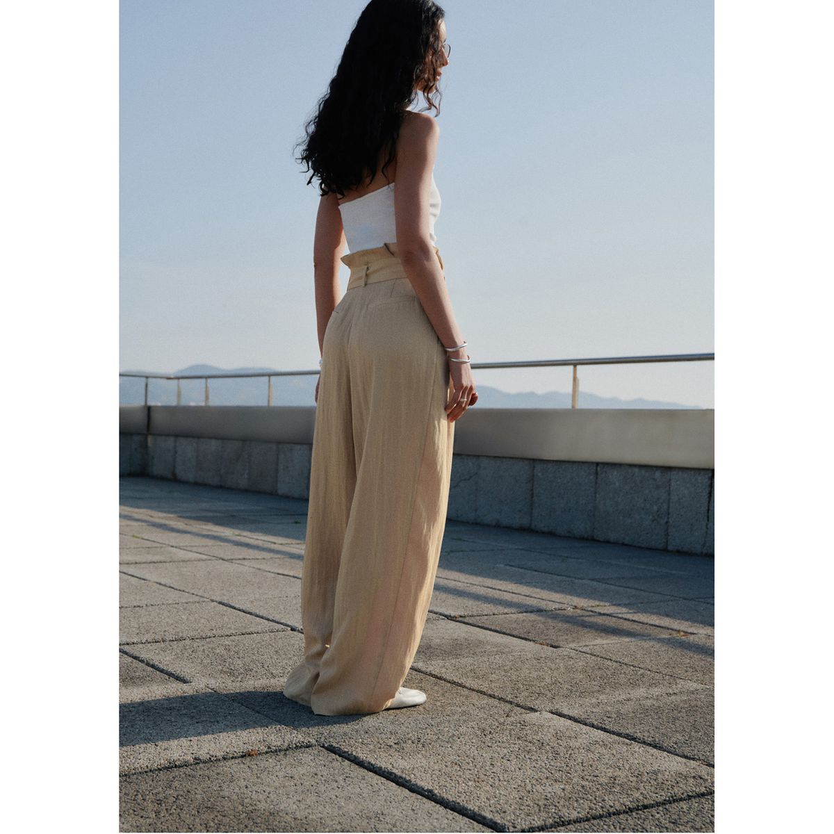 MANGO - Pantalón Relax Tiro Alto Mujer Mango