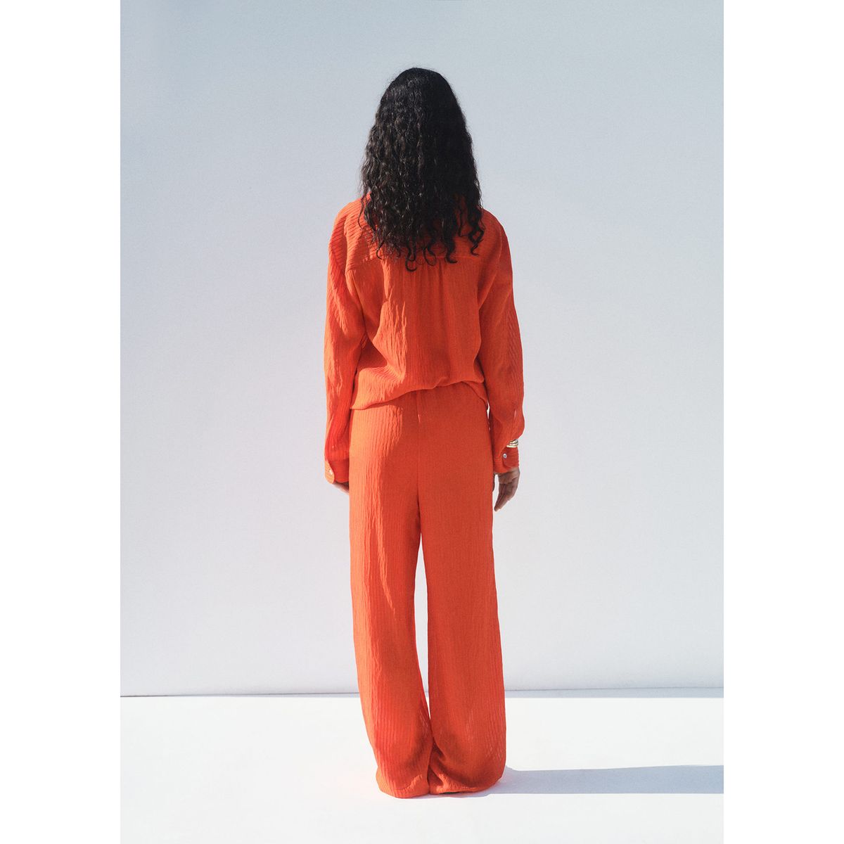 MANGO - Pantalón Straight Tiro Alto Mujer Mango