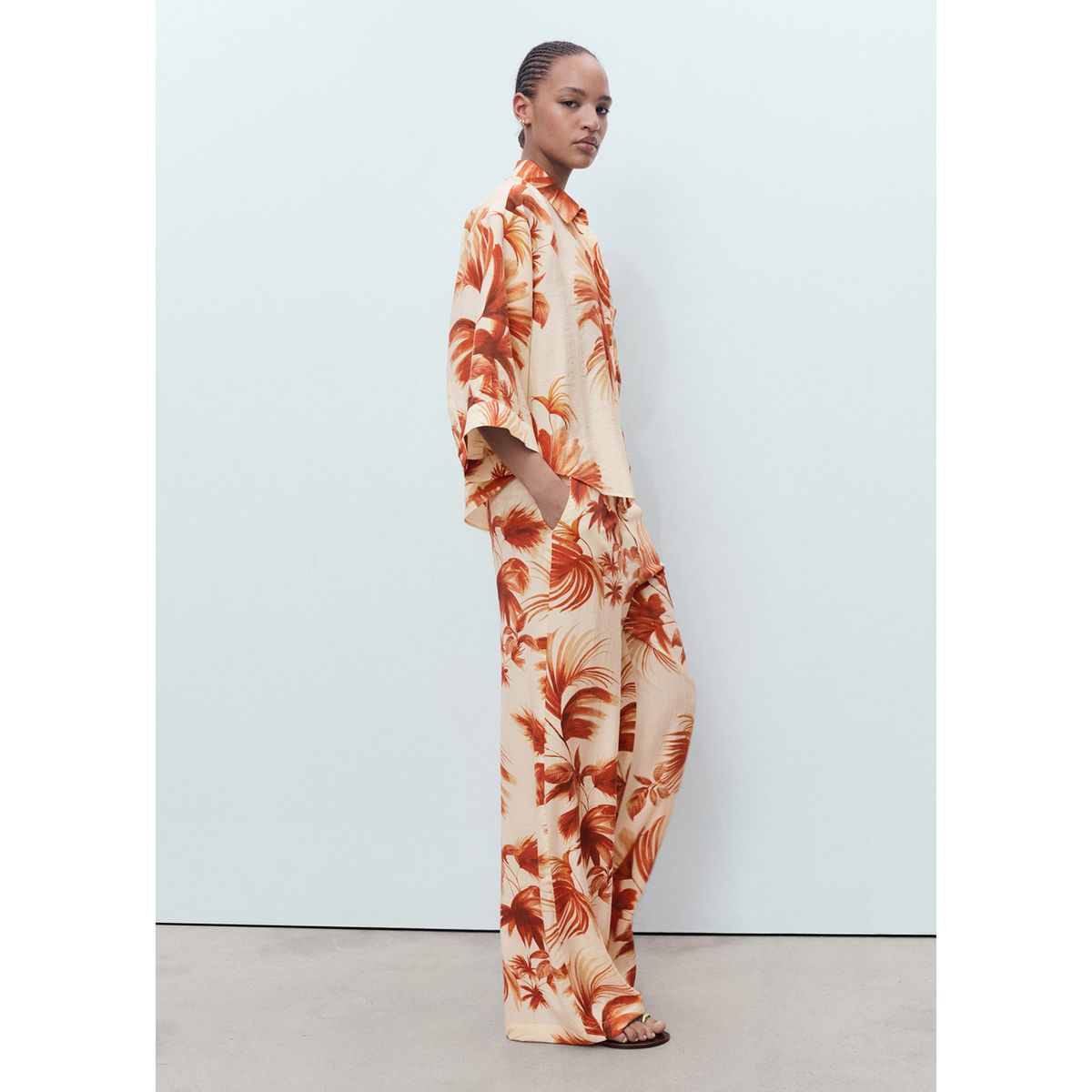 MANGO - Pantalón Straight Tiro Medio Mujer Mango